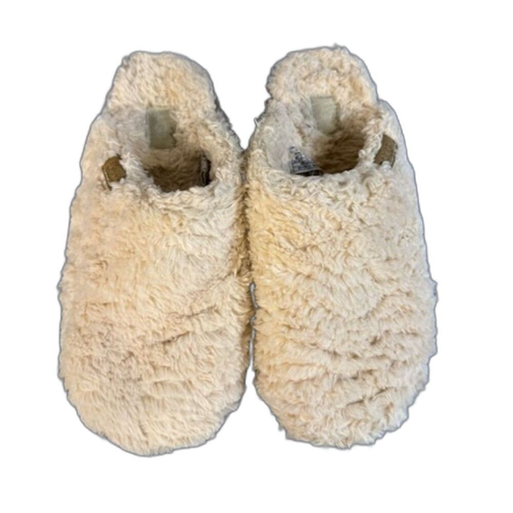 UGG Fuzz Sugar Clog Women's 9 Cream Sherpa Fleece Slip On Platform Slippers